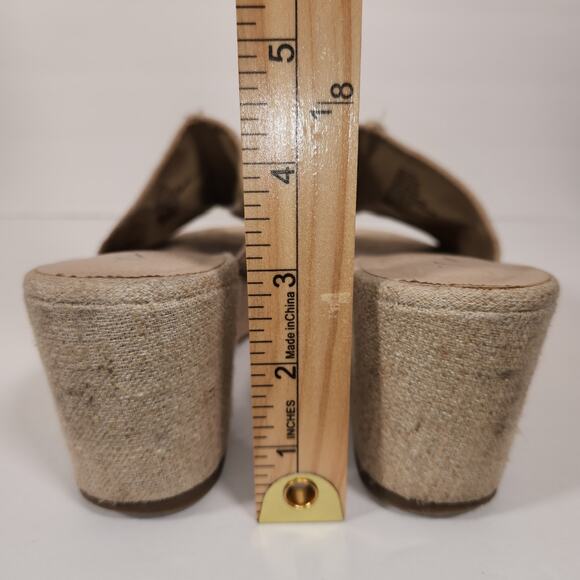 SIMPLY VERA by VERA WANG Wedge Sandal Womens 9M Tan Platform Textile Fringe Boho - Picture 6 of 12